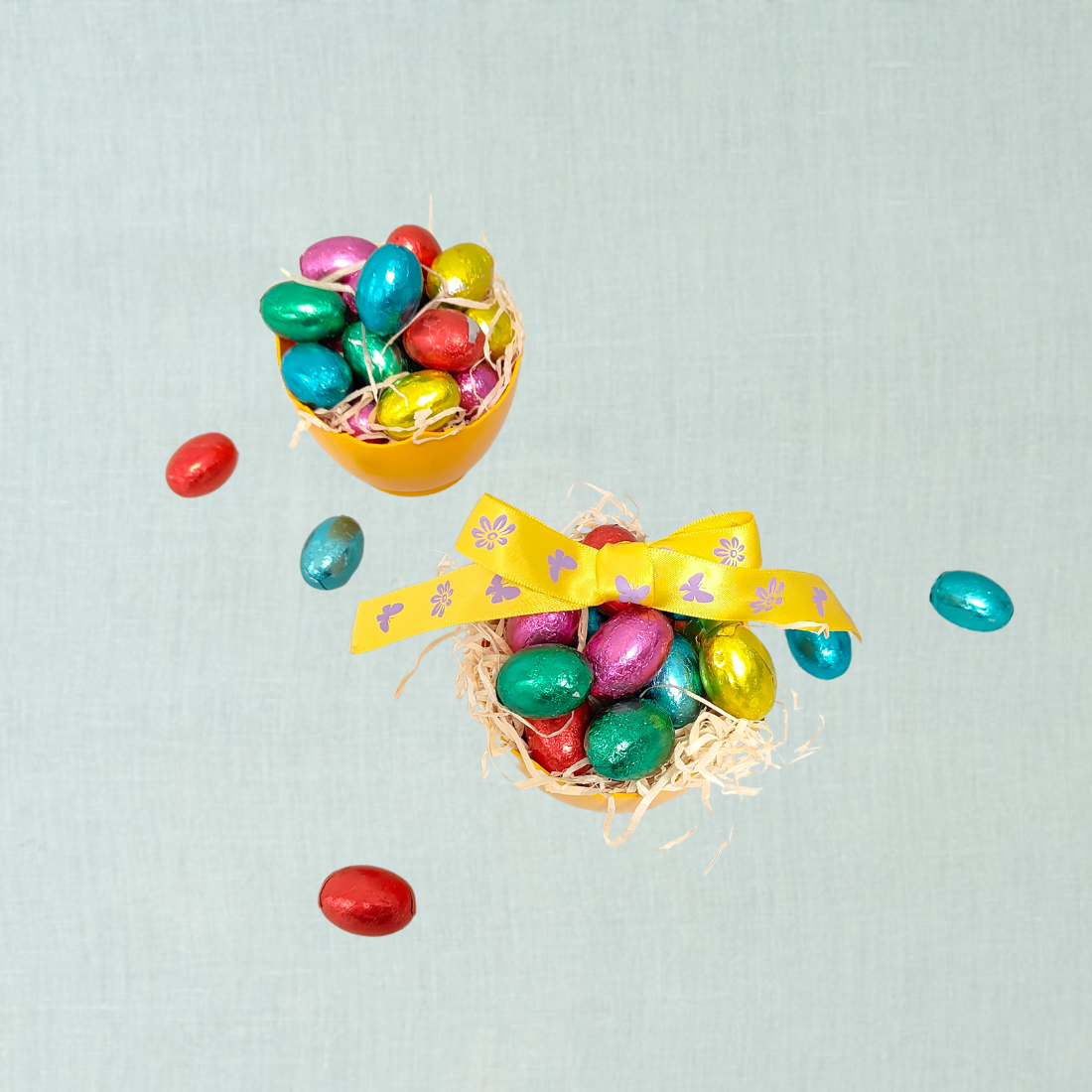 Mini Paascadeautje eierschaal met eitjes