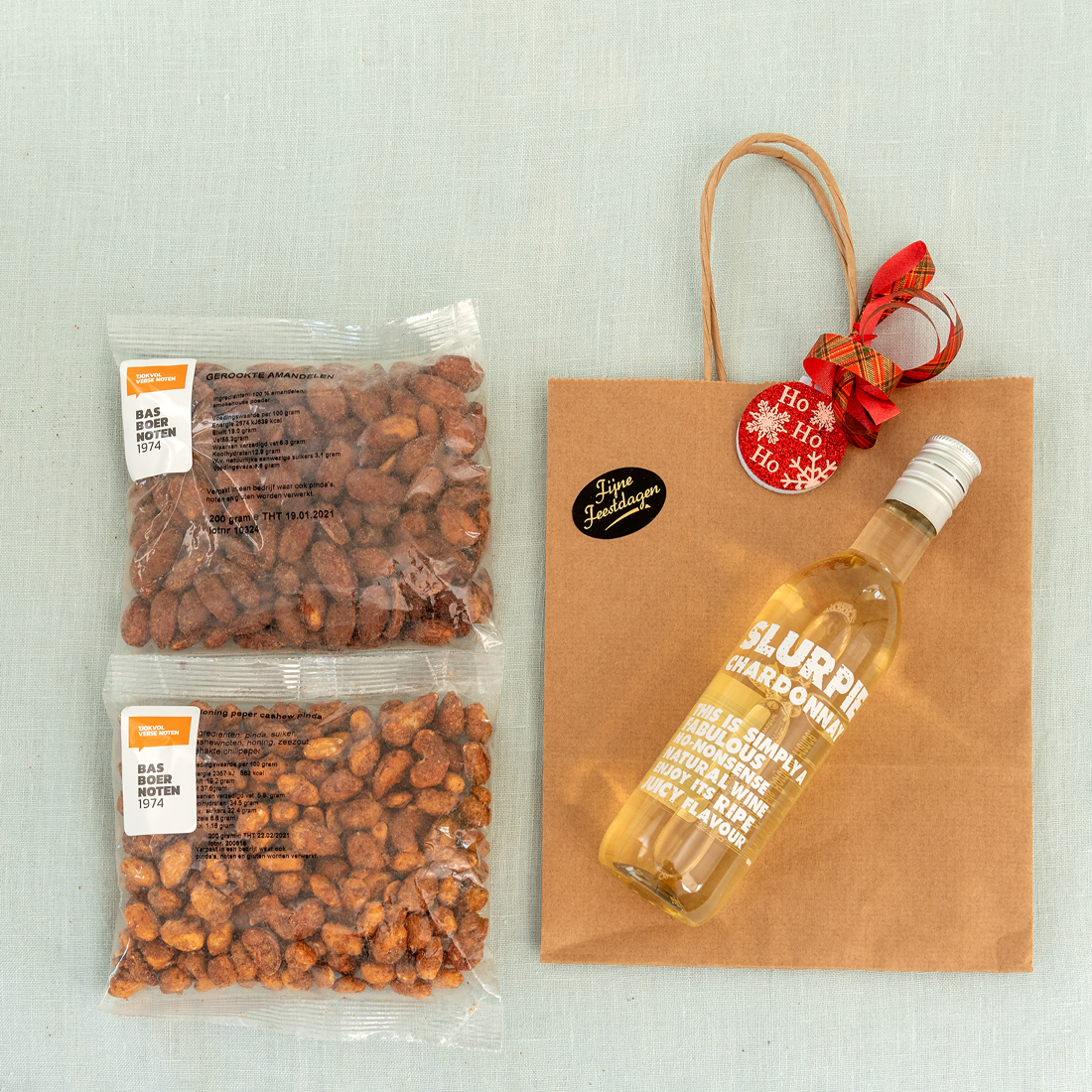 Kerstborrel pakket bubbels & nootjes