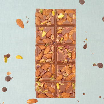 Chocoladereep pistache & amandel (melk)